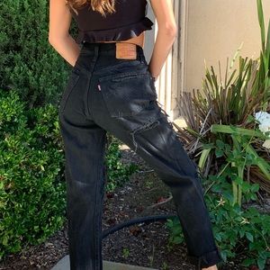 24 black distressed 501 levis